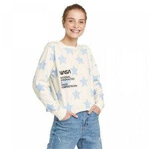 Mighty Fine NASA Star Cropped Graphic T-Shirt NWT